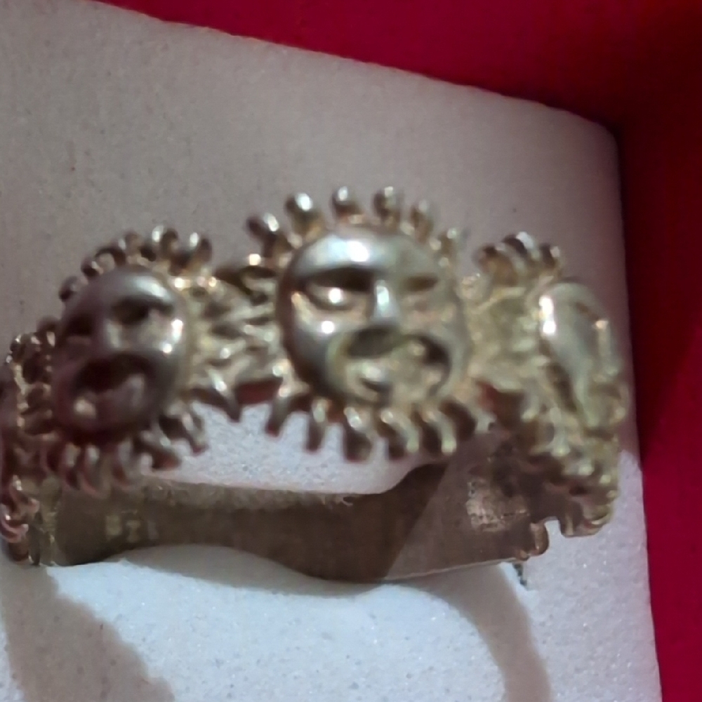 Sterling Silver Sun Face Ring - image 3